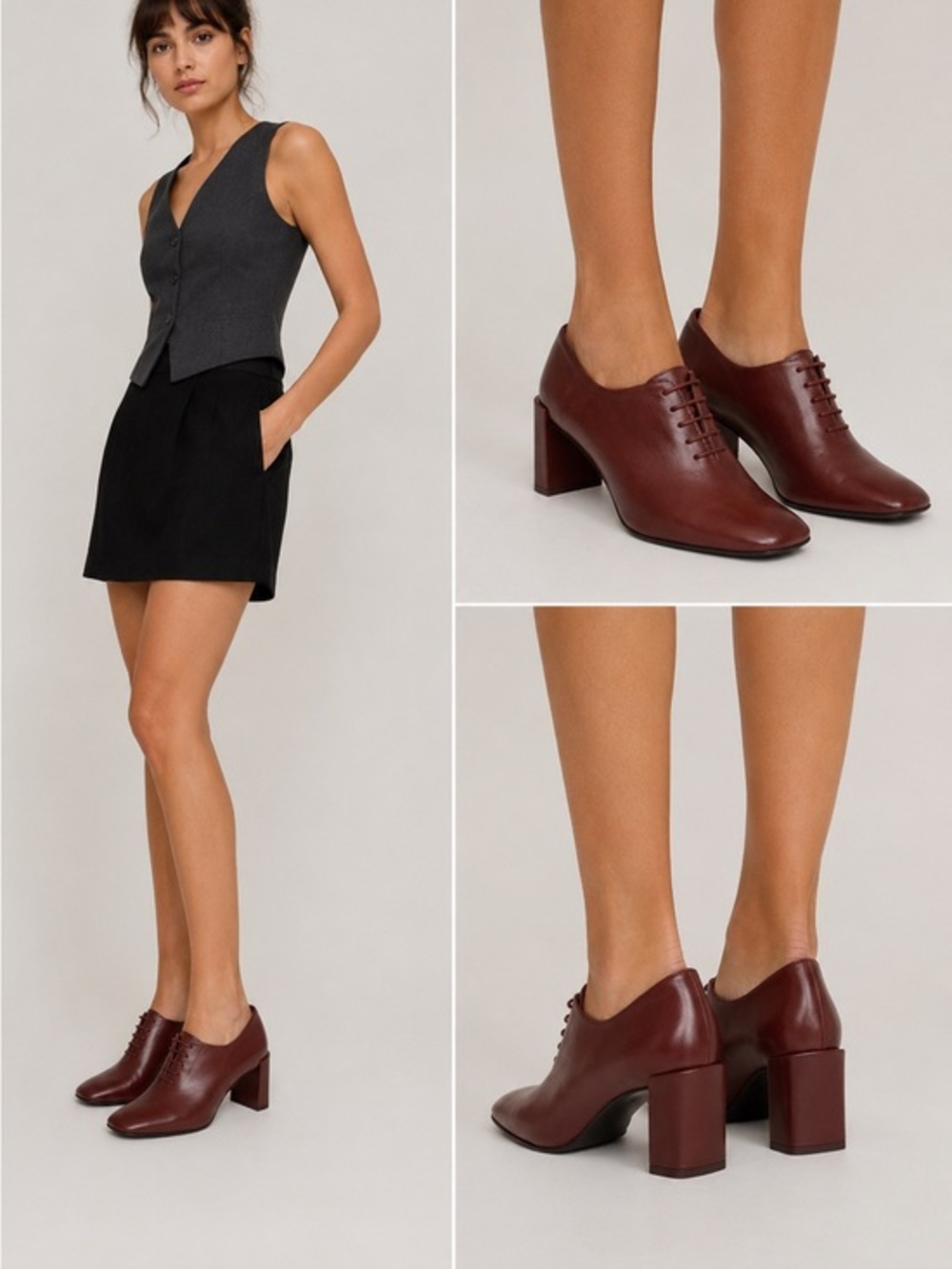 New COS Sculpted leather lace-up heels Shoes size 40